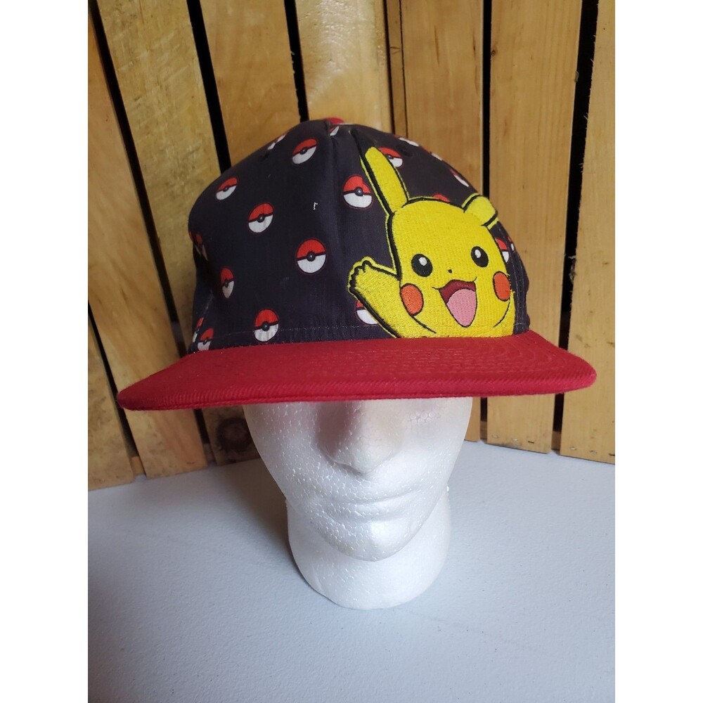 Pokemon Hat Cap Pikachu Pokeballs Bioworld Nintendo 2014 Snapback Adult